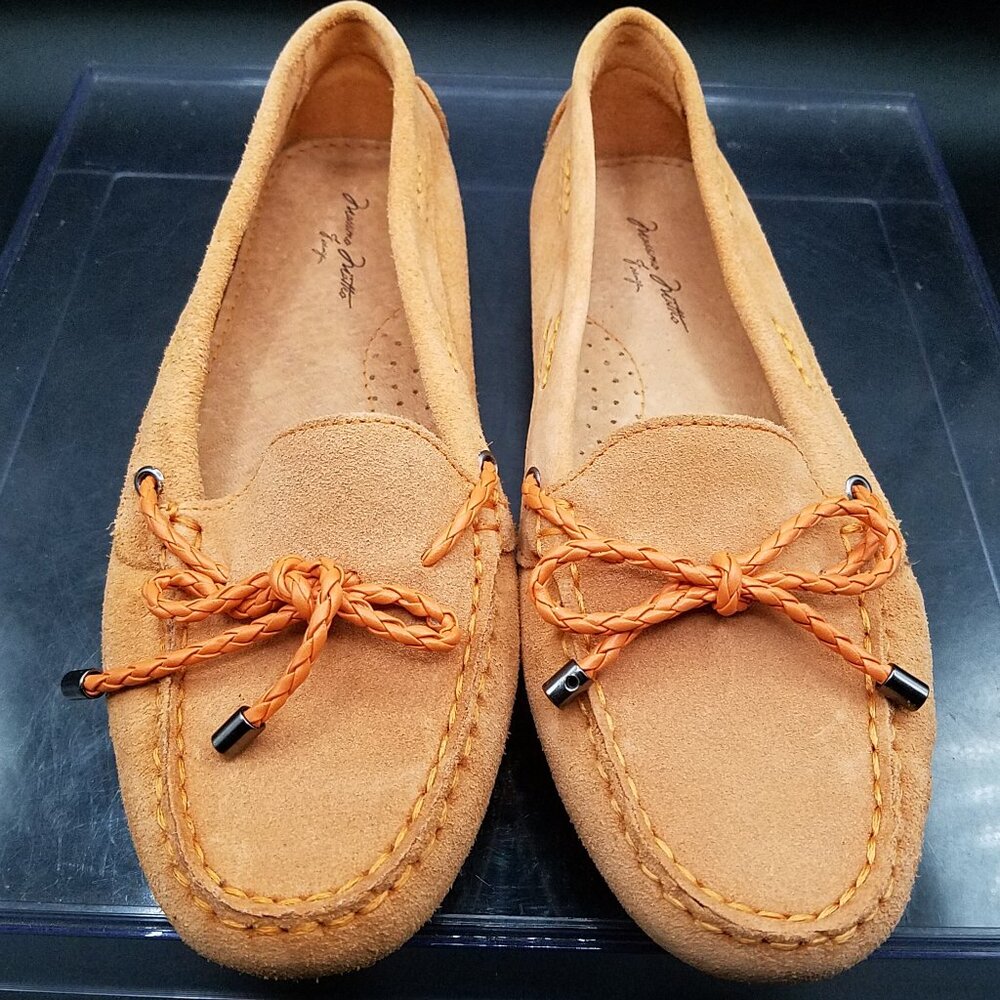 Massimo Matteo Firenze Women’s Drivers Penny Loafer Orange Suede - Size 7.5